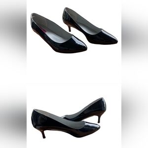 Pleaser Black Patent Kitten Heel Pumps size 13.